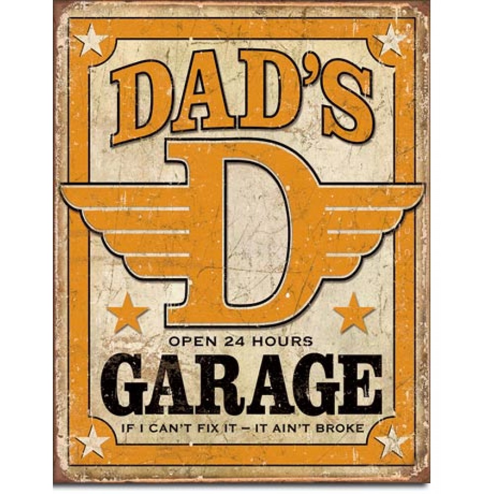 Placa metalica - Dad's Garage - 30x40 cm